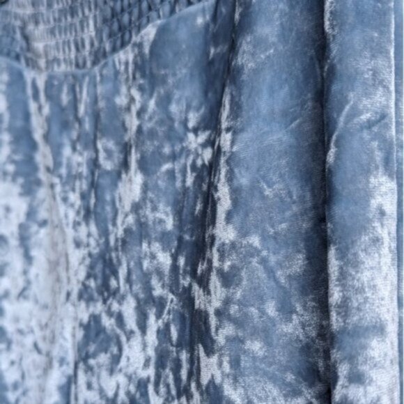 Blue crushed velvet track pants/joggers - Picture 4 of 5